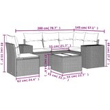  6-dijelni set vrtnih sofa od poliratana s jastucima svjetlosivi | shoptok.hr