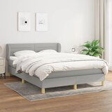 Maison Chic Box spring postelja - Vzmetna postelja z vzmetnico svetlo siva 140x200 cm blago SL19909, (21892129) | Shoptok.si