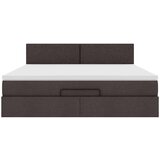 vidaXL Otomanski posteljni okvir z vzmetnico temno rjava 180x200 cm | Shoptok.si