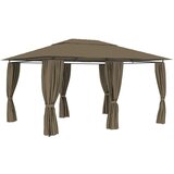  Vrtni šator sa zavjesama 4 x 3 m smeđe-sivi 180 g/m² | shoptok.hr