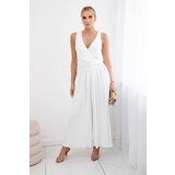 Kesi Włoski Pleated viscose jumpsuit ecru | shoptok.hr