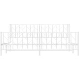Metalni okvir kreveta uzglavlje i podnožje bijeli 193 x 203 cm | shoptok.hr
