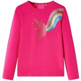 vidaXL Dječja majica dugih rukava jarkoružičasta 140 | shoptok.hr