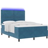  Postelja s pilotskim vzmetenjem in blazino ter LED svetlobo temno modra 160x200 cm žamet, (22050322) | Shoptok.si