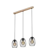 Brilo - Luster na lanku WAKTU 3xE27/60W/230V kaučukovo drvo