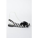Fox Shoes Women's Black and White Fabric Flat Flats | shoptok.hr