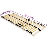 LEŽAJ s letvicama Smeđa 70 x 190 cm Čvrsto drvo bukve | shoptok.hr