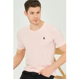 dewberry T8568 V-NECK MENS T-SHIRT-DARK PINK