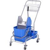 HOMCOM Profesionalni čistilni voziček pralni stroj s 25-litrskim vedrom in kolesi za ždimanje 72 × 49,5 × 95 cm, (20755368) | Shoptok.si