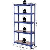 Songmics Regal GLR30Q, 5 delni, (150 x 75 x 30 cm), moder | Shoptok.si