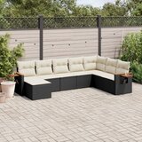 Maison Chic Seti vrtnega pohištva - Vrtna garnitura - Vrtni pohištvo set 8-delna z blazinami črn poli ratan, (21798881) | Shoptok.si