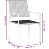  Set 5 Črna PE Ratan, Prašno lakirano jeklo 54 x 62,5 x 89 cm, (22087403) | Shoptok.si