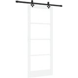  Klizna vrata Bijelo 83 x 202 cm Masivna borovina i staklo | shoptok.hr