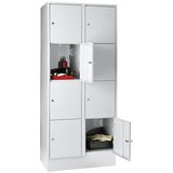 Wolf Omara s predelki za zaklepanje, s podnožjem, 8 predelkov, 400 mm, svetlo siva | Shoptok.si