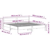  Okvir kreveta s uzglavljem voštano smeđi 180x200 cm od borovine | shoptok.hr