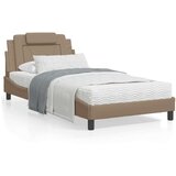  Posteljni okvir z vzglavjem kapučino 100x200 cm umetno usnje | Shoptok.si