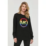 Michael Kors Pamučna majica za žene, boja: crna, s aplikacijom