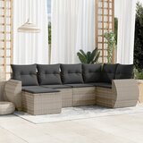 Maison Chic Seti vrtnega pohištva - Vrtna garnitura - Vrtni pohištvo set 6-delna z blazinami siv poli ratan, (21808007) | Shoptok.si