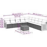  10-dijelni set vrtnih sofa s jastucima crni od poliratana | shoptok.hr