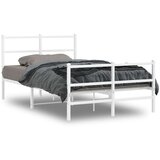 Metalni okvir kreveta uzglavlje i podnožje bijeli 120x200 cm | shoptok.hr