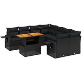 Maison Chic Seti vrtnega pohištva - Vrtna garnitura - Vrtni pohištvo set 9-delna z blazinami črn poli ratan, (21808002) | Shoptok.si