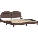 vidaXL Posteljni okvir z vzglavjem rjav 180x200 cm umetno usnje, (21095284) | Shoptok.si