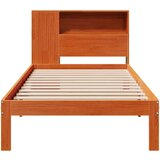 vidaXL Knjižna postelja brez ležišča vošč. rjava 90x200 cm borovina | Shoptok.si