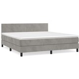  Box spring postelja z vzmetnico svetlo siva 180x200 cm žamet, (20790613) | Shoptok.si