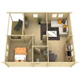 Male kuće Drvena kuća ARLANZON A 626 × 740 cm sa šindrom | shoptok.hr