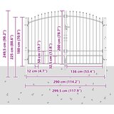  Dvoja vrata Woerden Siva 299,5 x 249,5 cm Čelik | shoptok.hr