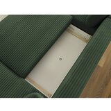 Bobochic Paris temno zelena raztegljiva kotna sedežna garnitura iz rebrastega žameta (desni kot/v obliki črke "u") lucien | Shoptok.si