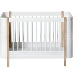 Oliver Furniture® otroška posteljica mini+ basic cot 5v1 60x120 white/oak | Shoptok.si