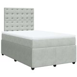 vidaXL Box spring postelja z vzmetnico svetlo siva 120x190 cm žamet | Shoptok.si