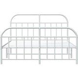 Metalni okvir kreveta uzglavlje i podnožje bijeli 150 x 200 cm | shoptok.hr