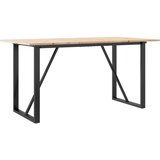  Blagovaonski stol O-oblika 140x80x75 cm od borovine i čelik | shoptok.hr