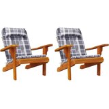  Jastuci za stolicu Adirondack 2 kom sivi karirani od tkanine | Eponuda.ba