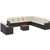  12-dijelni set vrtnih sofa od poliratana s jastucima crni | shoptok.hr