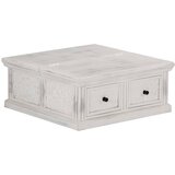  Stolić za kavu bijeli 70 x 70 x 30 cm od masivnog drva manga | shoptok.hr