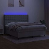  Box spring postelja z vzmetnico LED sv. siva 180x200 cm blago, (20788796) | Shoptok.si