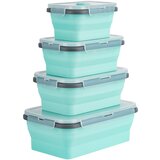  Set 4 zložljivih pravokotnih silikonskih posod za živila + pokrovi | Shoptok.si