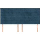  Posteljno vzglavje 4 kosa temno moder 100x5x78/88 cm žamet, (20933596) | Shoptok.si