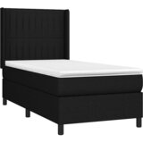  Krevet box spring s madracem LED crni 90x190 cm od tkanine | shoptok.hr