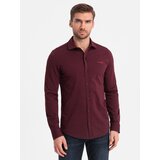 Ombre Men's cotton single jersey knit REGULAR shirt - maroon | shoptok.hr