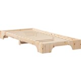 vidaXL Posteljni okvir Rjava 80 x 220 cm Trdna borovina | Shoptok.si