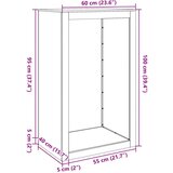vidaXL Stojalo za drva črno 60x40x100 cm jeklo | Shoptok.si