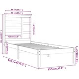  Okvir za krevet masivno drvo bijeli 90x190 cm 3FT jednokrevetni | shoptok.hr