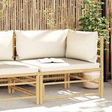  Kutna vrtna sofa od bambusa s krem bijelim jastucima | shoptok.hr