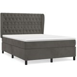  Box spring postelja z vzmetnico temno siva 140x200 cm žamet, (20790993) | Shoptok.si