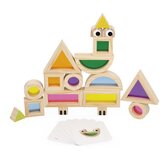 Janod Lesena senzorična igra – kocke in predloge – 12 kosov | Shoptok.si
