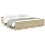 vidaXL Posteljni okvir s predali sonoma hrast 180x200cm inženirski les Cene
